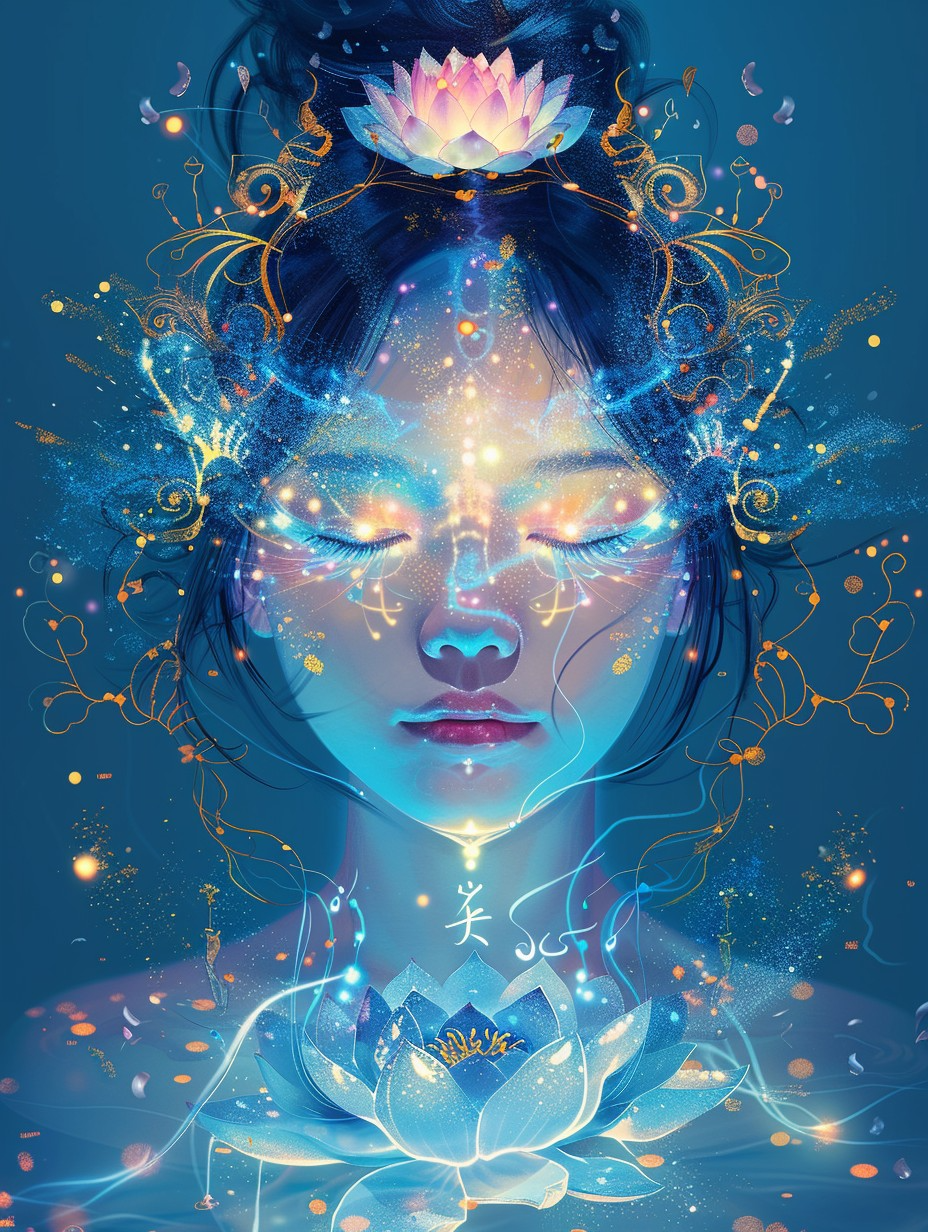 midjourney绘画 _ 蓝莲花女孩 ai关键词 midjourney绘画 _ 蓝莲花女孩 ai关键词